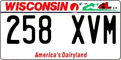 WI license plate 258XVM