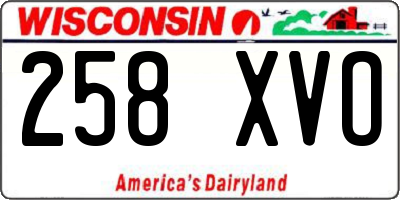 WI license plate 258XVO