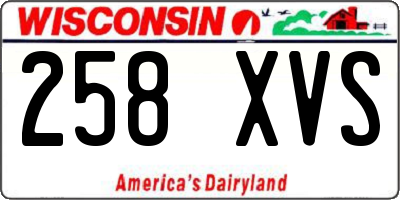 WI license plate 258XVS