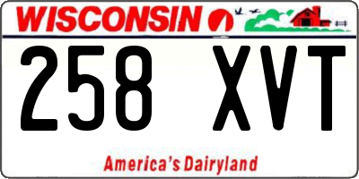 WI license plate 258XVT