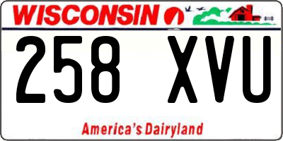 WI license plate 258XVU