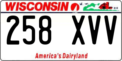 WI license plate 258XVV