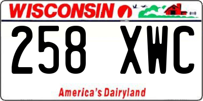 WI license plate 258XWC