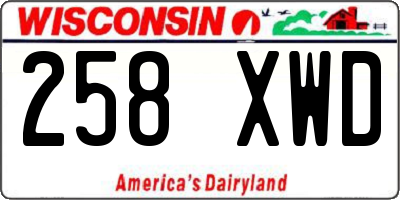 WI license plate 258XWD