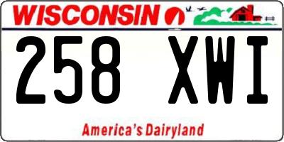 WI license plate 258XWI