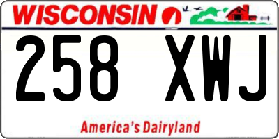 WI license plate 258XWJ