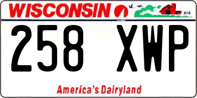 WI license plate 258XWP