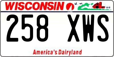 WI license plate 258XWS