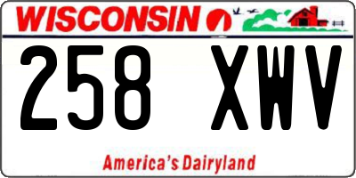 WI license plate 258XWV