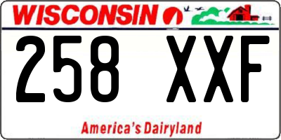 WI license plate 258XXF