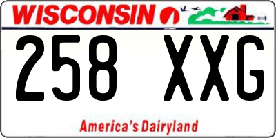 WI license plate 258XXG