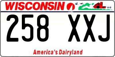 WI license plate 258XXJ