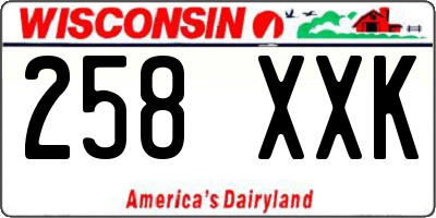 WI license plate 258XXK