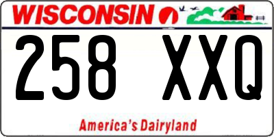 WI license plate 258XXQ