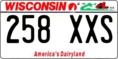 WI license plate 258XXS