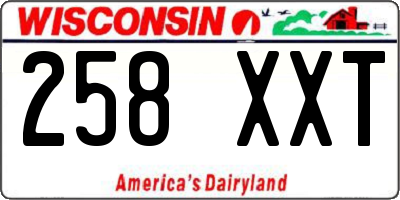 WI license plate 258XXT