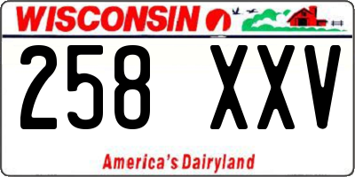 WI license plate 258XXV