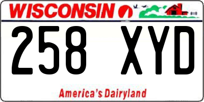 WI license plate 258XYD