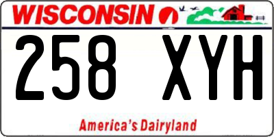 WI license plate 258XYH