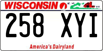 WI license plate 258XYI