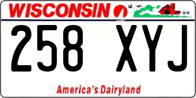 WI license plate 258XYJ