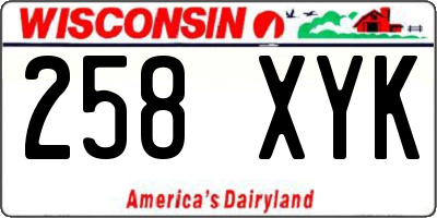 WI license plate 258XYK