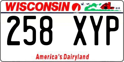 WI license plate 258XYP
