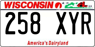 WI license plate 258XYR