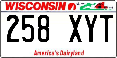 WI license plate 258XYT