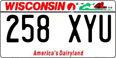 WI license plate 258XYU