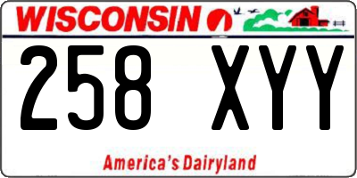 WI license plate 258XYY