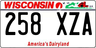 WI license plate 258XZA