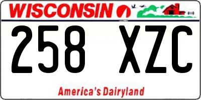 WI license plate 258XZC