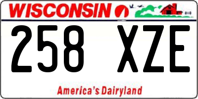 WI license plate 258XZE