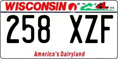 WI license plate 258XZF