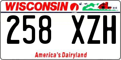WI license plate 258XZH