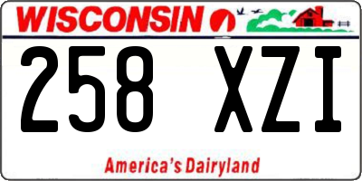 WI license plate 258XZI