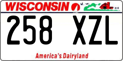 WI license plate 258XZL