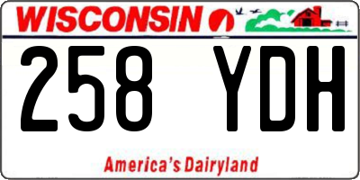 WI license plate 258YDH