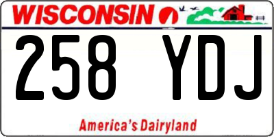 WI license plate 258YDJ