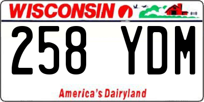 WI license plate 258YDM