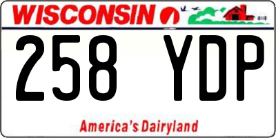 WI license plate 258YDP