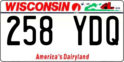 WI license plate 258YDQ