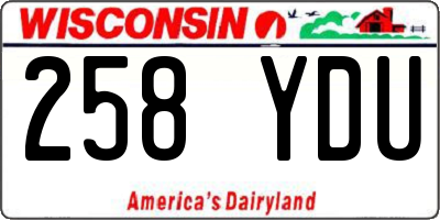 WI license plate 258YDU