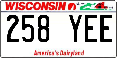 WI license plate 258YEE