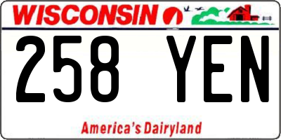 WI license plate 258YEN