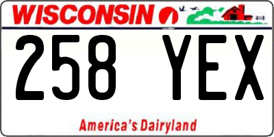 WI license plate 258YEX
