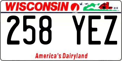 WI license plate 258YEZ