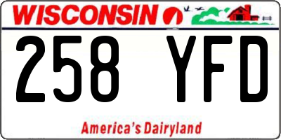 WI license plate 258YFD
