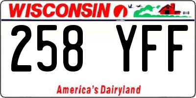 WI license plate 258YFF
